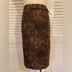 Leopard Print “Harvé Bernard”  Pencil Skirt- Size 10